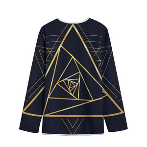 Rose Pyramid Print Long Sleeve Short Coat