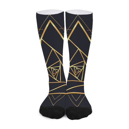 Rose Pyramid Print Long Socks