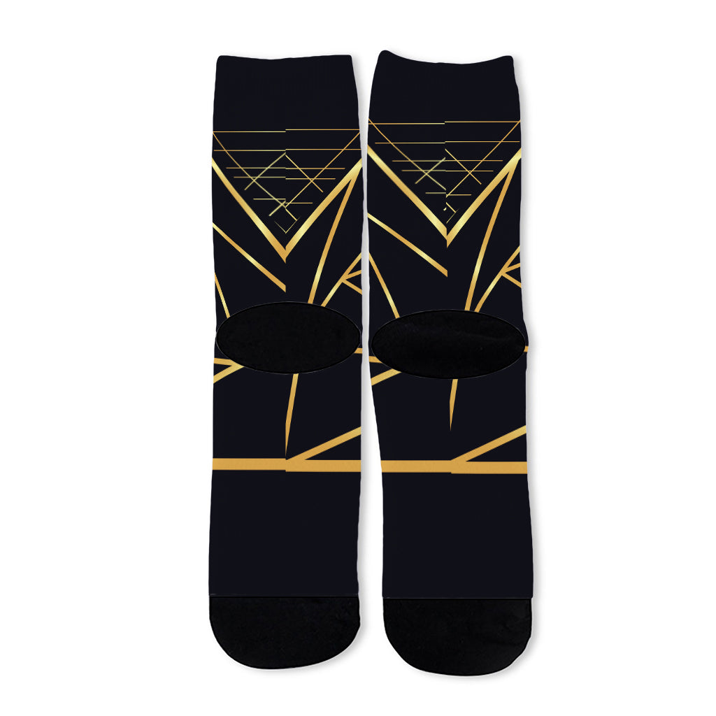 Rose Pyramid Print Long Socks