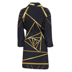 Rose Pyramid Print Men's Bathrobe