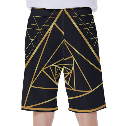 Rose Pyramid Print Men's Beach Shorts