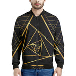 Rose Pyramid Print Men's Bomber Jacket