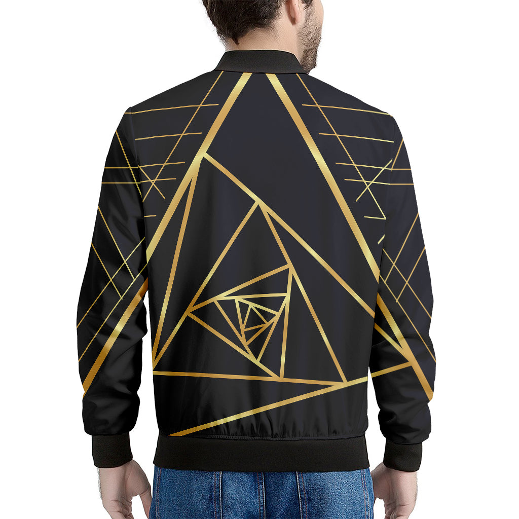 Rose Pyramid Print Men's Bomber Jacket