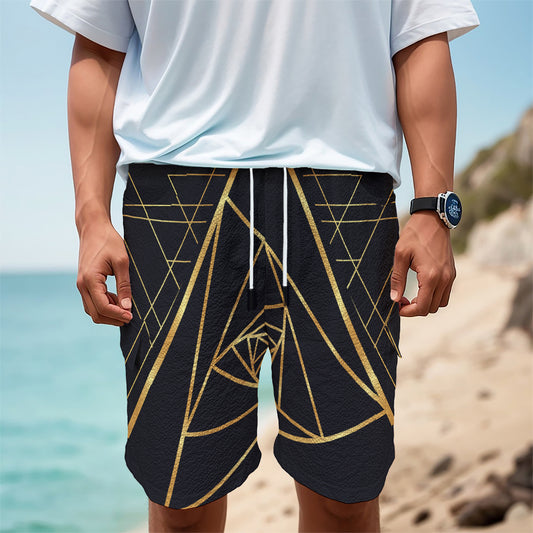 Rose Pyramid Print Men's Cargo Shorts