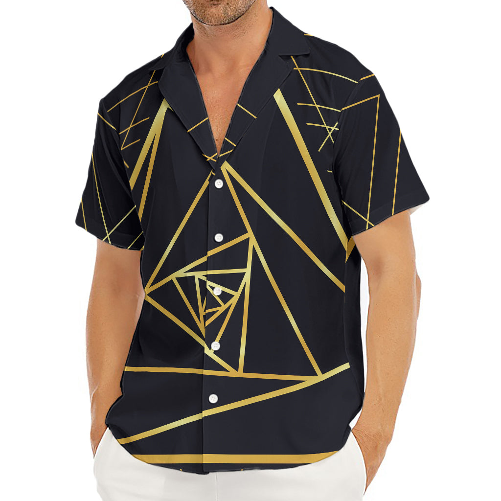 Rose Pyramid Print Men's Deep V-Neck Shirt