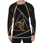 Rose Pyramid Print Men's Long Sleeve T-Shirt