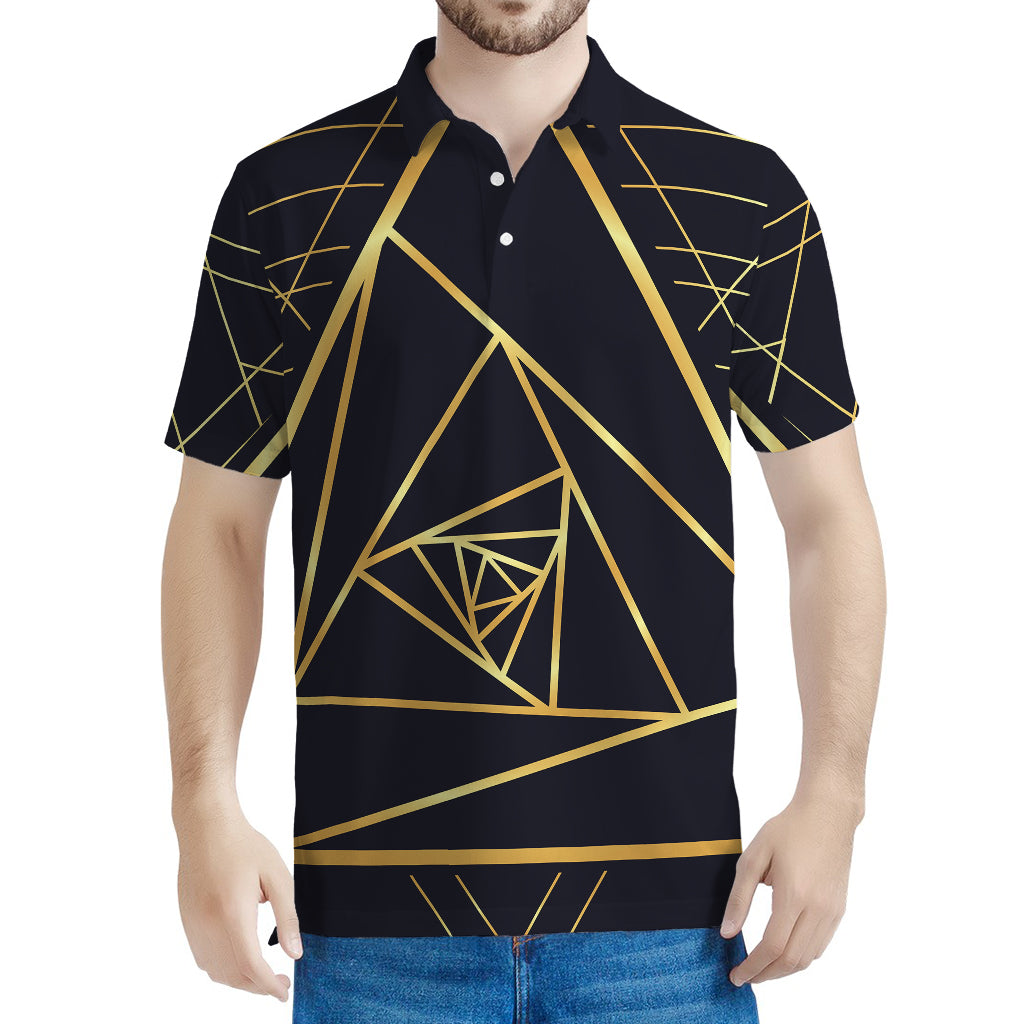 Rose Pyramid Print Men's Polo Shirt
