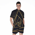 Rose Pyramid Print Men's Romper