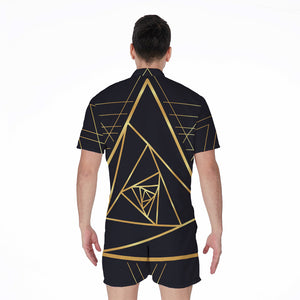 Rose Pyramid Print Men's Rompers