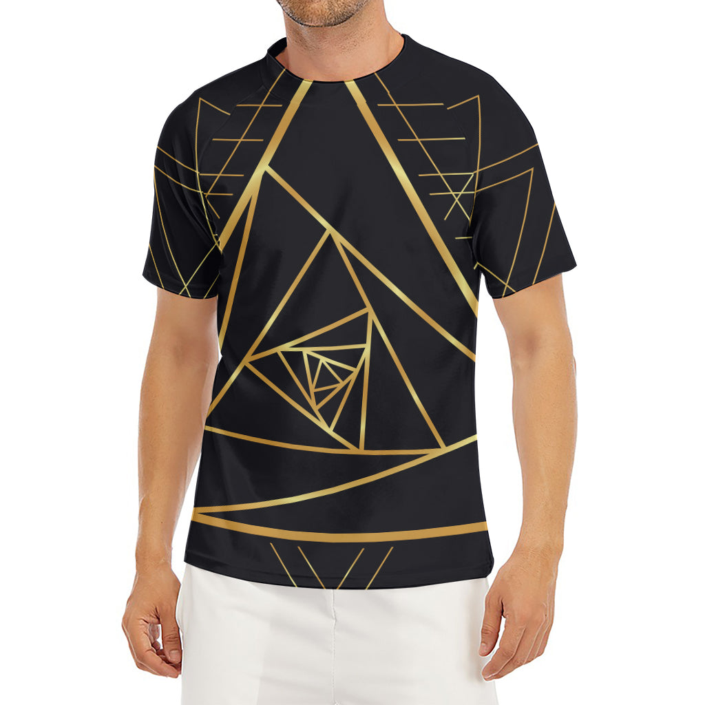 Rose Pyramid Print Men's Short Sleeve Rash Guard