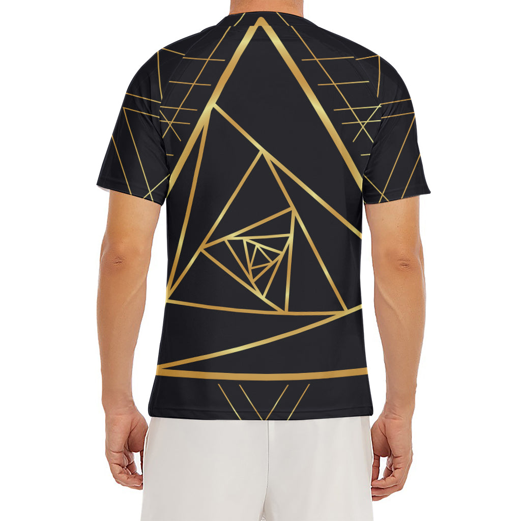 Rose Pyramid Print Men's Short Sleeve Rash Guard