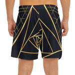 Rose Pyramid Print Men's Split Running Shorts