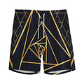 Rose Pyramid Print Men's Athletic Shorts