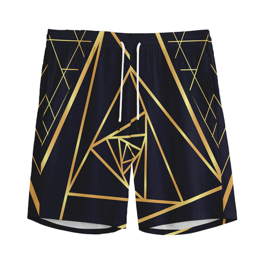 Rose Pyramid Print Men's Sports Shorts