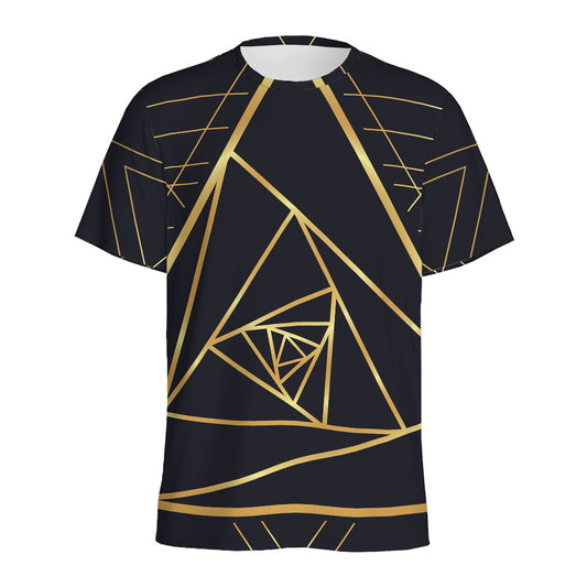 Rose Pyramid Print Men's Sports T-Shirt