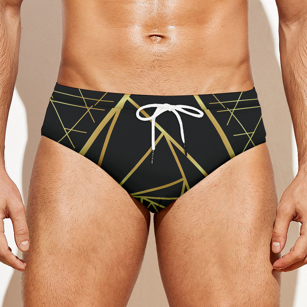 Rose Pyramid Print Men's Swim Briefs