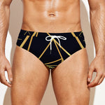 Rose Pyramid Print Men's Swim Briefs