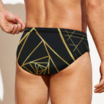 Rose Pyramid Print Men's Swim Briefs