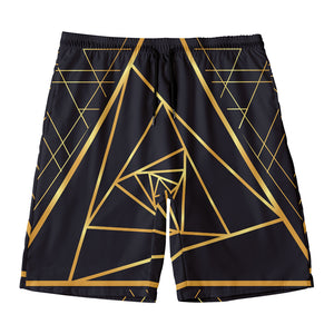 Rose Pyramid Print Men's Swim Trunks