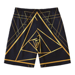 Rose Pyramid Print Men's Swim Trunks