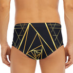 Rose Pyramid Print Men's Triangle Swim Briefs