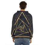 Rose Pyramid Print Men's Velvet Pullover Hoodie