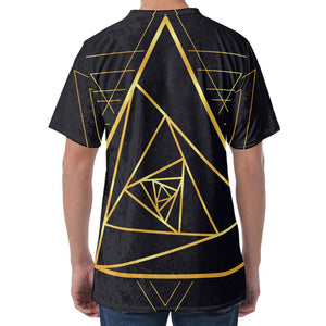 Rose Pyramid Print Men's Velvet T-Shirt