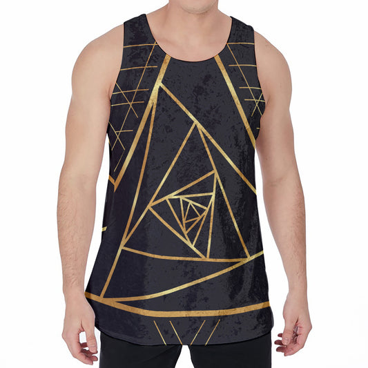 Rose Pyramid Print Men's Velvet Tank Top