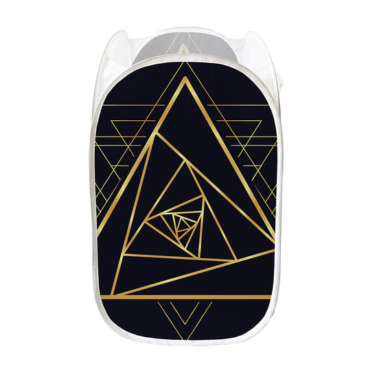 Rose Pyramid Print Mesh Laundry Hamper