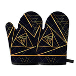 Rose Pyramid Print Oven Mitts