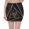 Rose Pyramid Print Pencil Mini Skirt