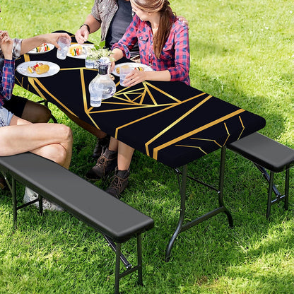 Rose Pyramid Print Picnic Table Cover