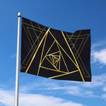 Rose Pyramid Print Polyester Flag