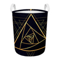 Rose Pyramid Print Round Laundry Basket