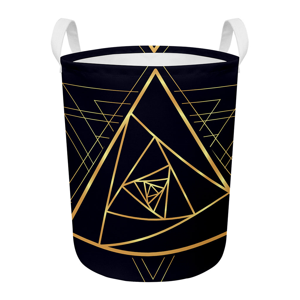 Rose Pyramid Print Round Laundry Basket