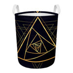 Rose Pyramid Print Round Laundry Basket