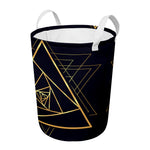 Rose Pyramid Print Round Laundry Basket