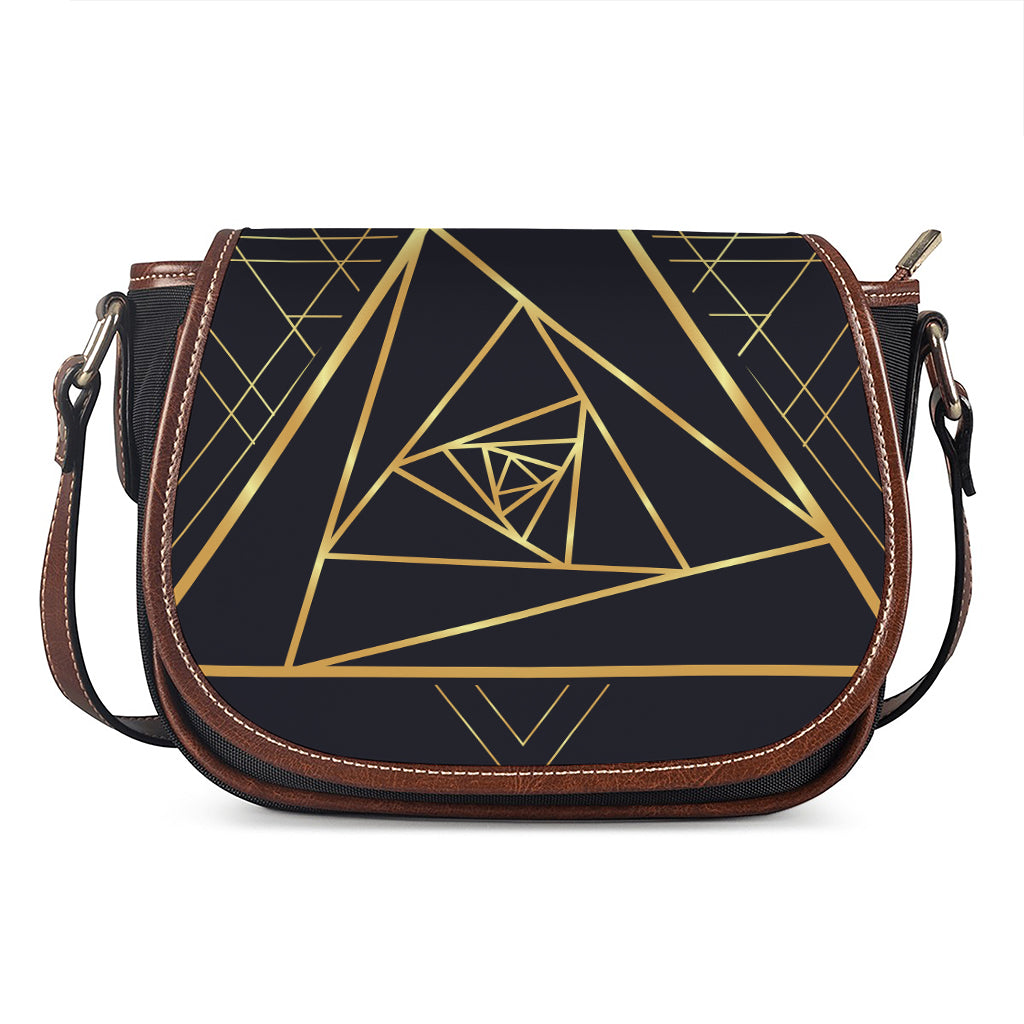 Rose Pyramid Print Saddle Bag