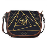 Rose Pyramid Print Saddle Bag