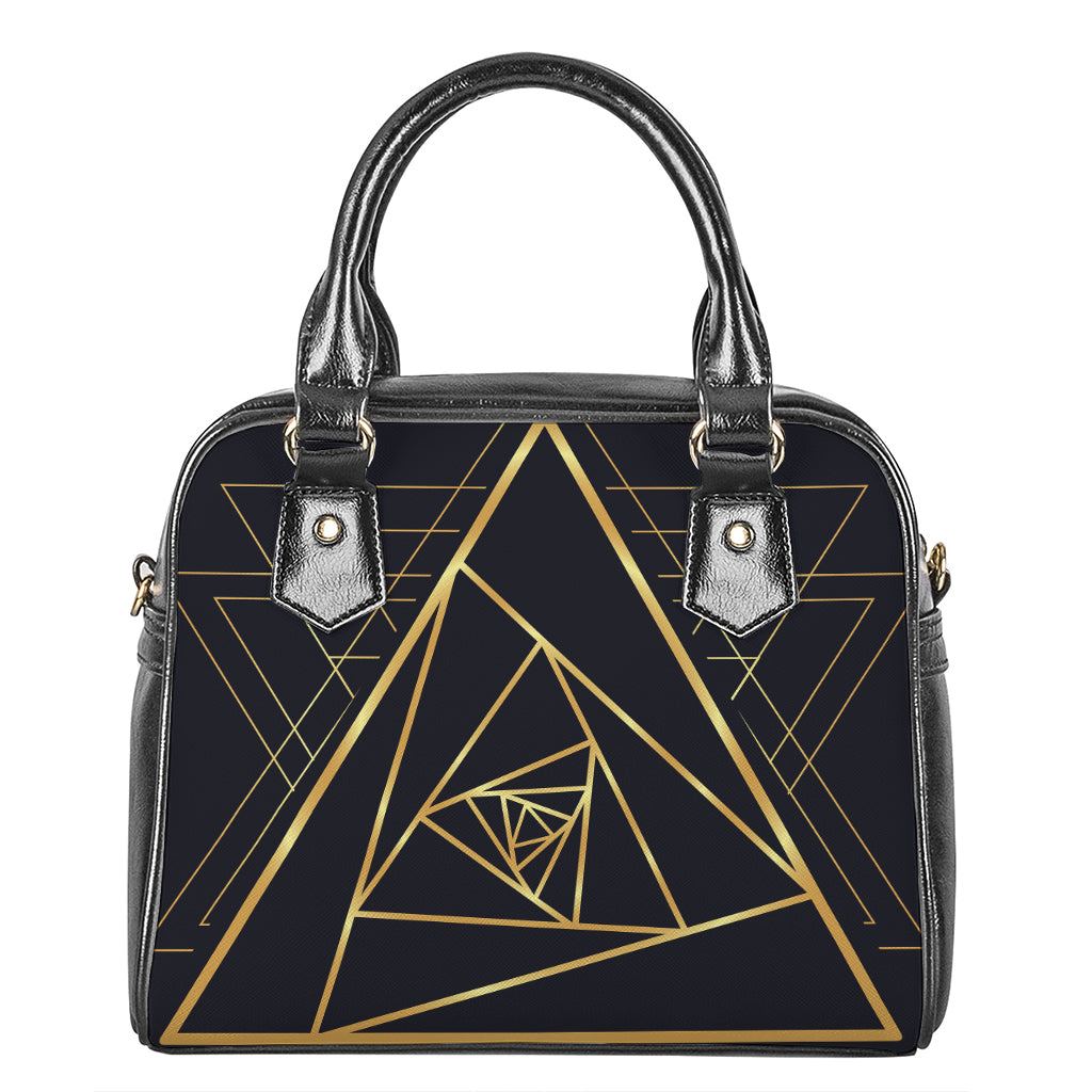 Rose Pyramid Print Shoulder Handbag