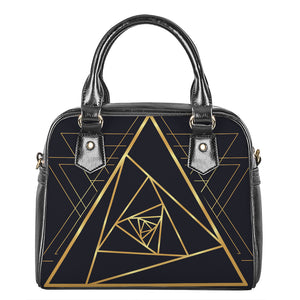 Rose Pyramid Print Shoulder Handbag