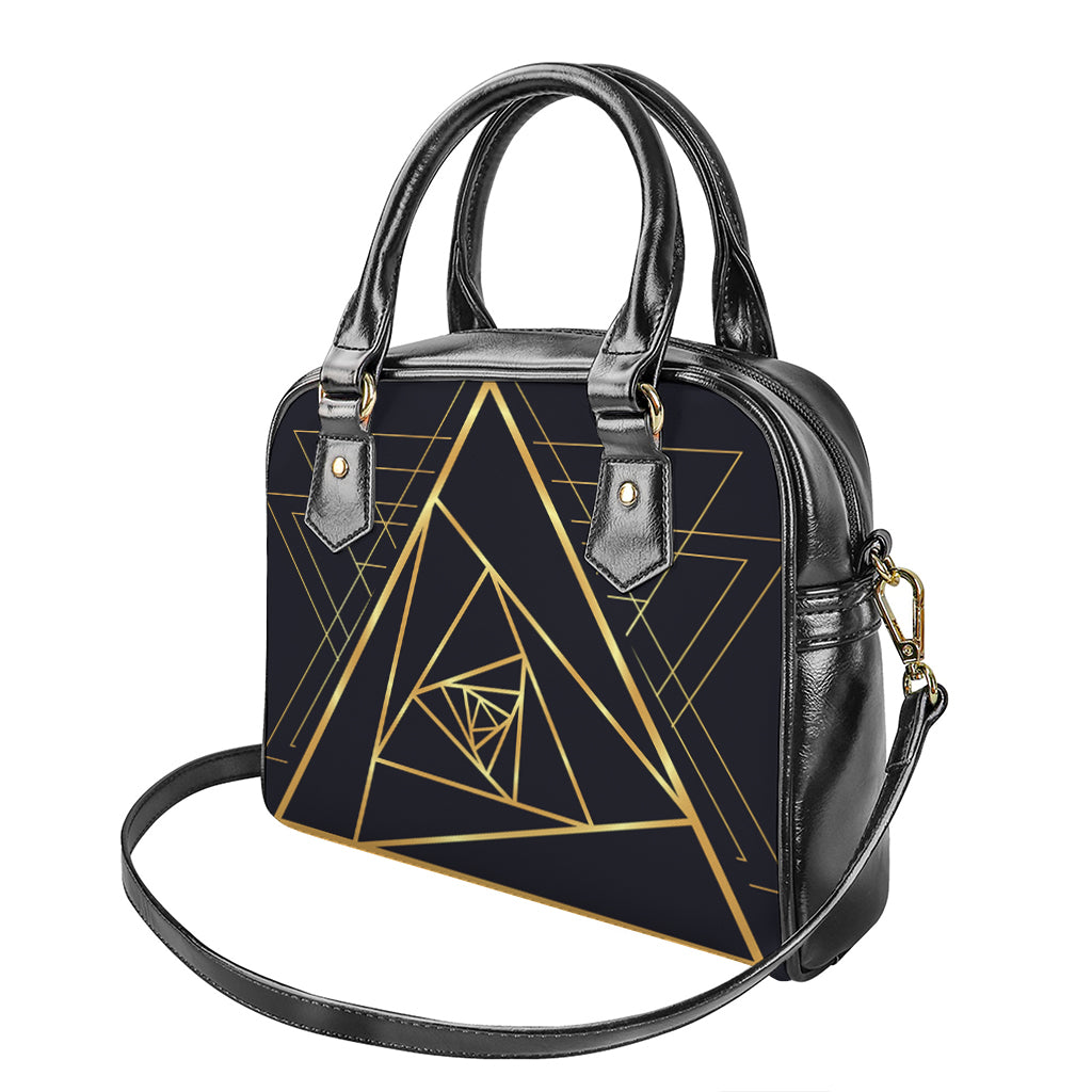 Rose Pyramid Print Shoulder Handbag