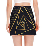 Rose Pyramid Print Side Slit Mini Skirt