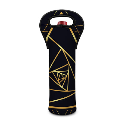 Rose Pyramid Print Single Neoprene Wine Tote