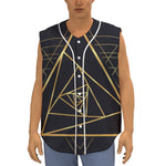 Rose Pyramid Print Sleeveless Baseball Jersey