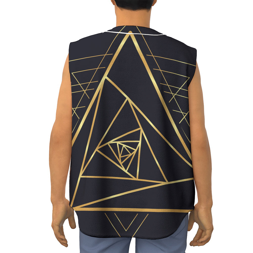 Rose Pyramid Print Sleeveless Baseball Jersey