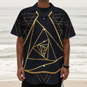 Rose Pyramid Print Textured Short Sleeve Shirt