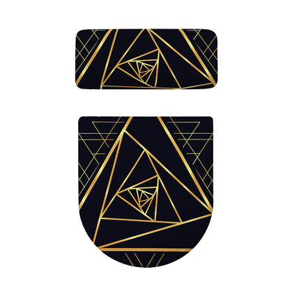 Rose Pyramid Print Toilet Lid And Tank Cover Set