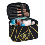 Rose Pyramid Print Travel Makeup Bag