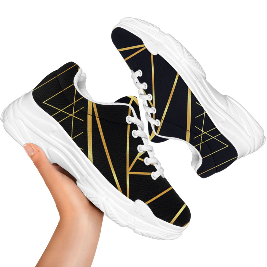 Rose Pyramid Print White Chunky Shoes